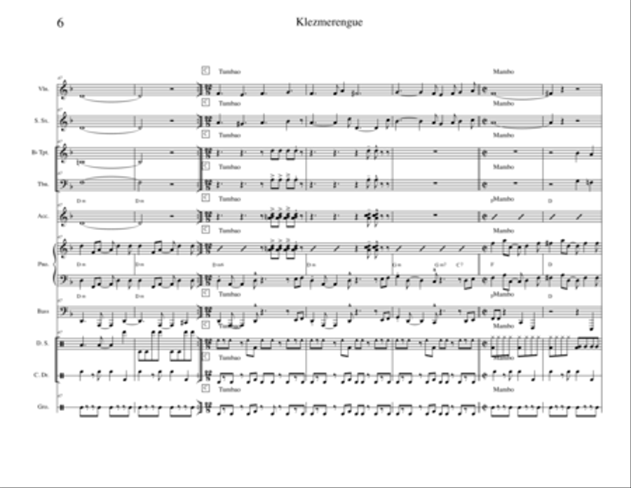 Klezmerengue Large Ensemble scores gallery preview page 6