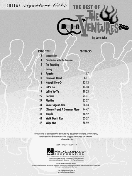 The Best of The Ventures (Book & CD) image number null