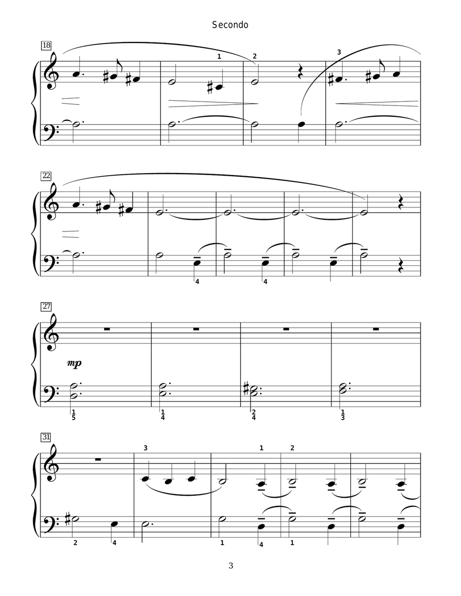 Gesu Bambino (The Infant Jesus) Piano Duet scores gallery preview page 3
