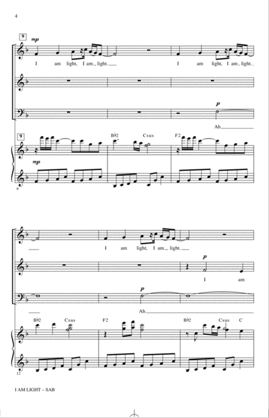 I Am Light (arr. Mark Hayes and Kimberly Lilley) 3-Part scores gallery preview page 3