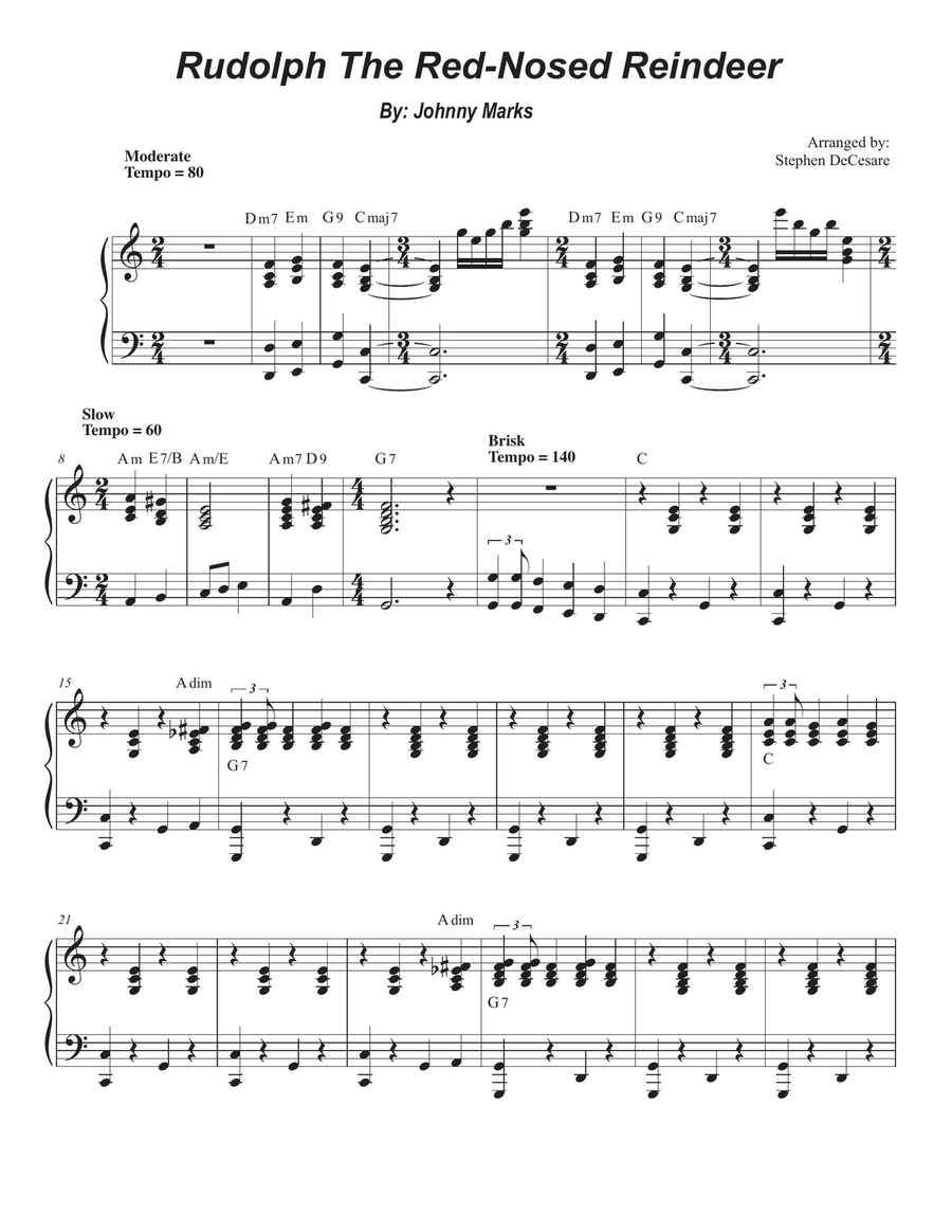Rudolph The Red-nosed Reindeer Trumpet Duet scores gallery preview page 6
