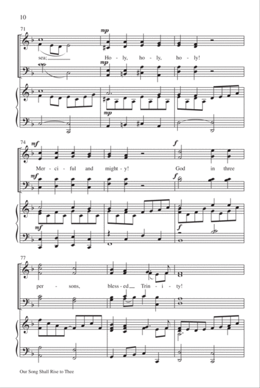 Our Song Shall Rise to Thee 4-Part scores gallery preview page 11