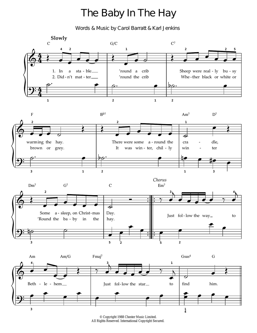 The Baby In The Hay The Baby In The Hay Piano, Vocal scores gallery preview page 1