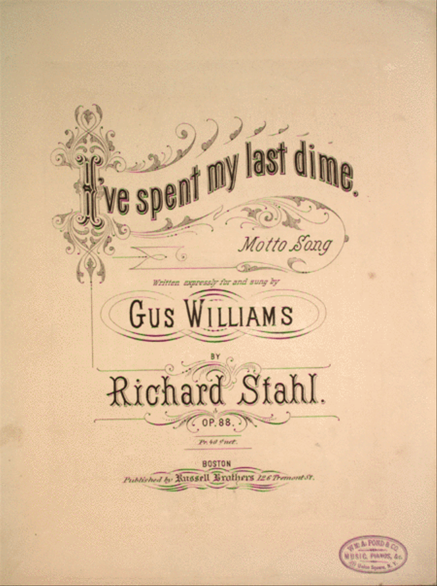 I've Spent My Last Dime. Motto Song Voice scores gallery preview page 1