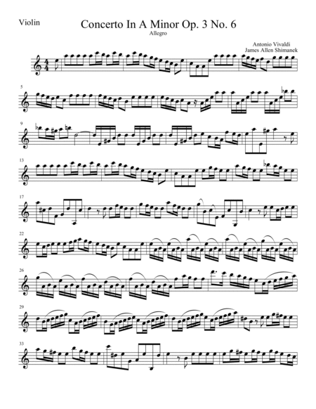 Violin Concerto A Minor Op. 3 No 6 image number null