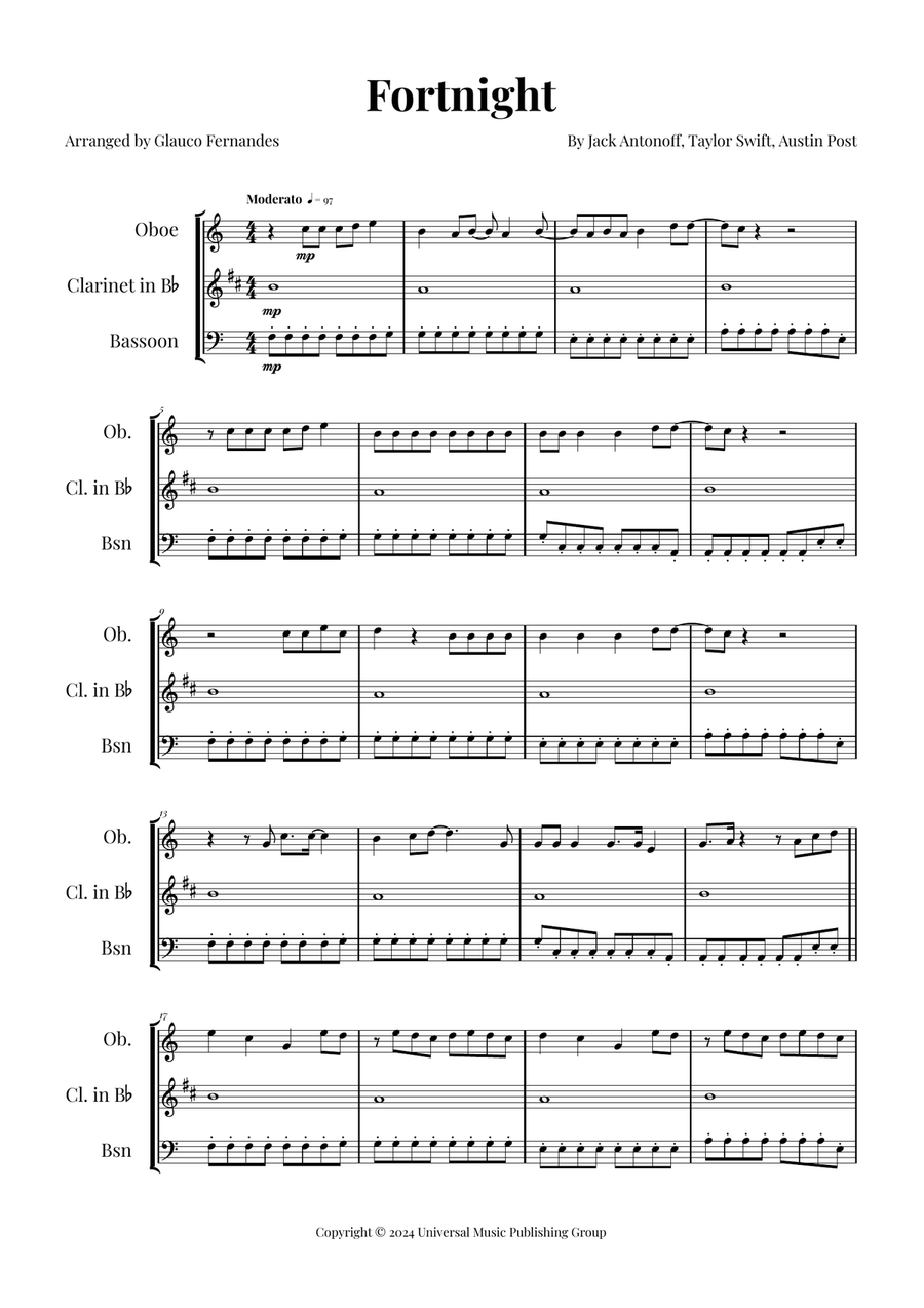 Fortnight Woodwind Trio scores gallery preview page 1