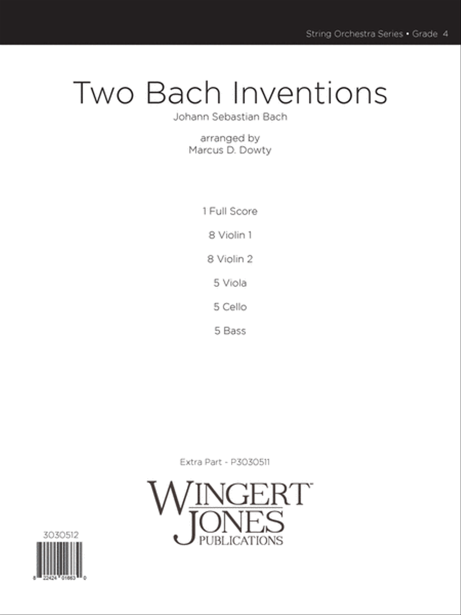 Two Bach Inventions (Score) String Orchestra scores gallery preview page 1