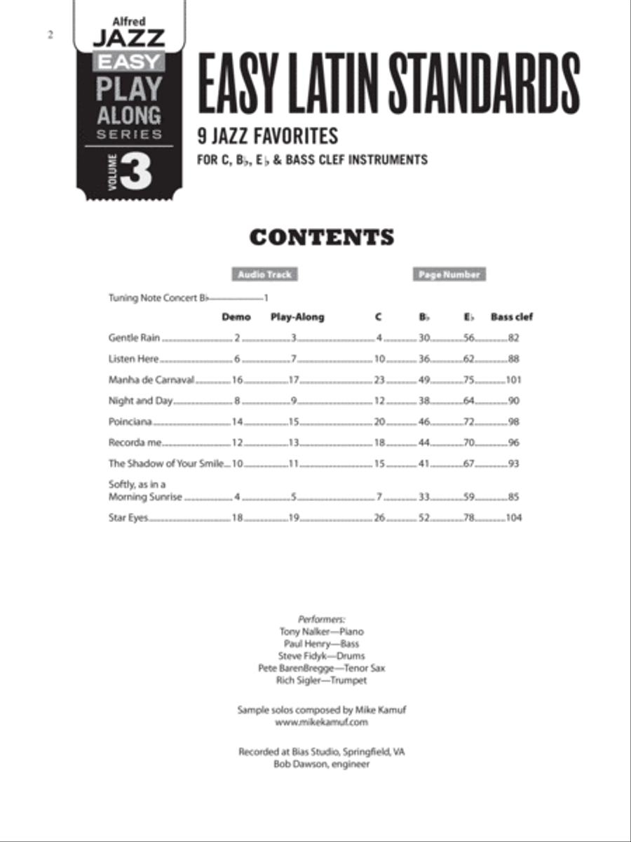 Alfred Jazz Easy Play-Along -- Latin, Volume 3 Flexible/Adaptable scores gallery preview page 2