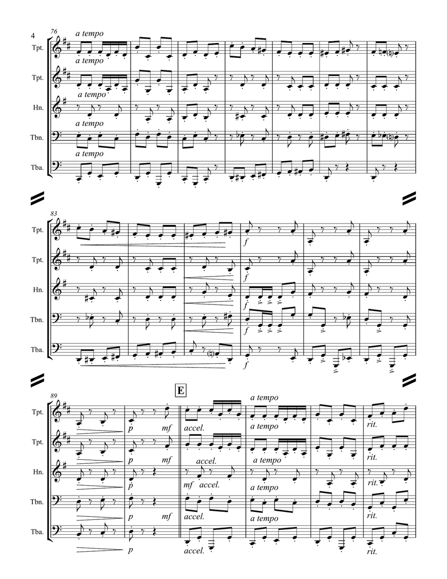 Strauss II – Pizzicato Polka (for Brass Quintet) Brass Quintet scores gallery preview page 5