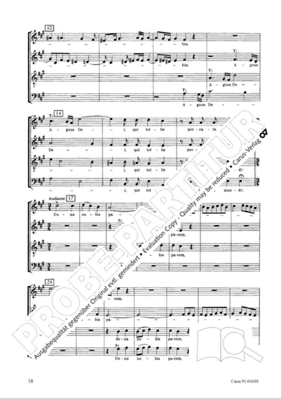 Missa in A Major Missa in A Major 4-Part scores gallery preview page 18
