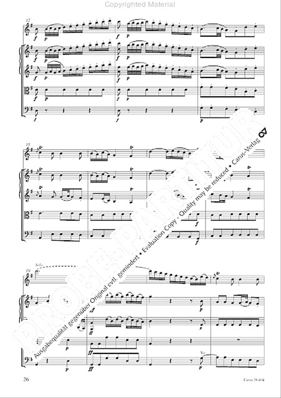 Concerto for Flute in D major (Concerto per il Flauto traverso in D / Flotenkonzert in D) Flute Solo scores gallery preview page 28
