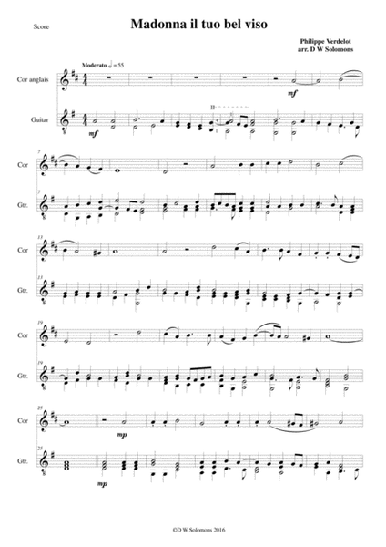 Madonna il tuo bel viso for cor anglais and guitar image number null