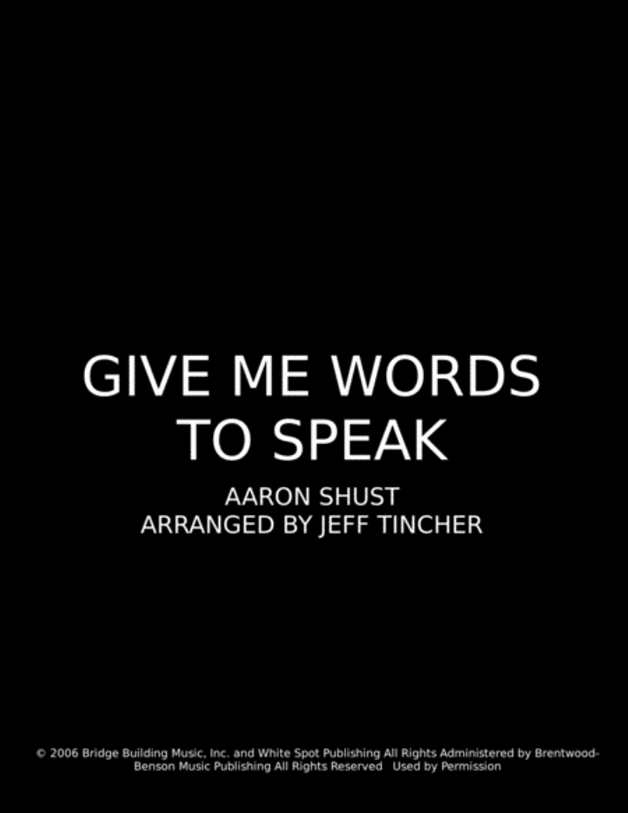 Give Me Words To Speak Voice scores gallery preview page 1