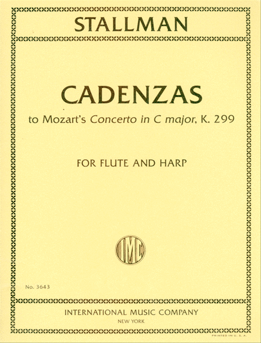 Cadenzas To Mozart'S Concerto In C Major, K. 299 For Flute And Harp Flute scores gallery preview page 1