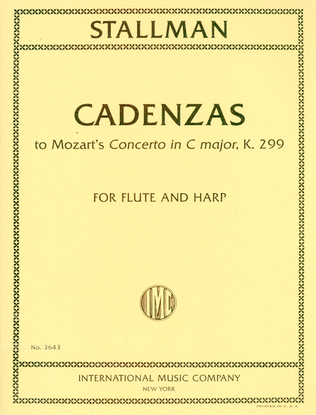 Book cover for Cadenzas To Mozart'S Concerto In C Major, K. 299 For Flute And Harp