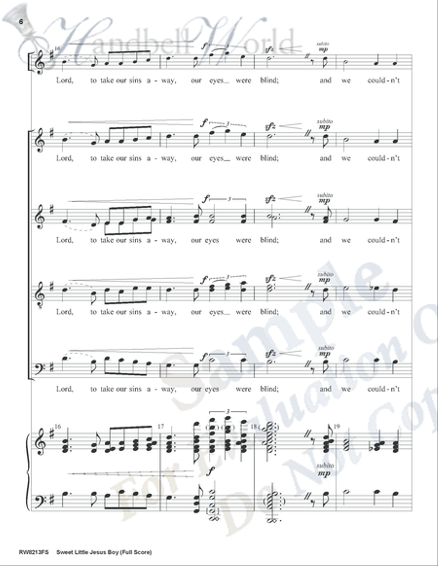 Sweet Little Jesus Boy Sweet Little Jesus Boy 5-Octaves scores gallery preview page 5