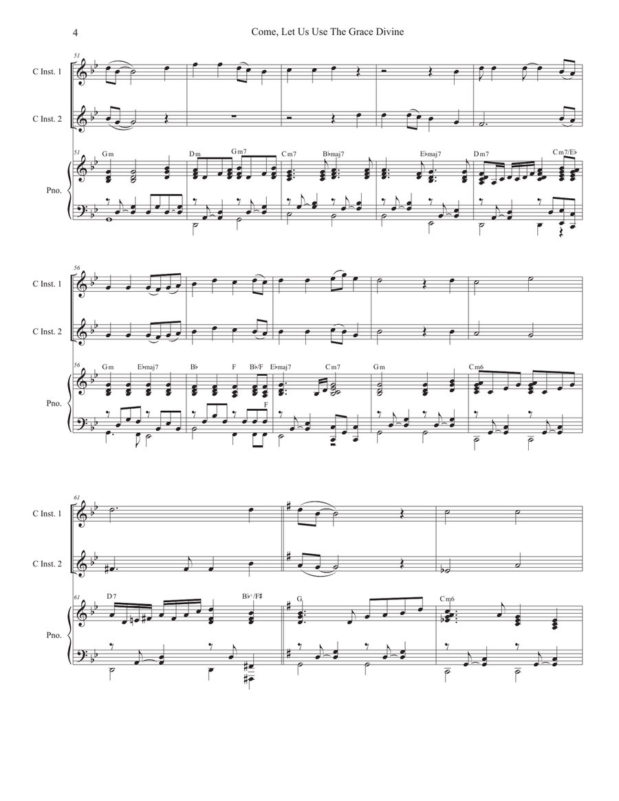 Come, Let Us Use The Grace Divine (Duet for C-Instruments) Piano scores gallery preview page 5