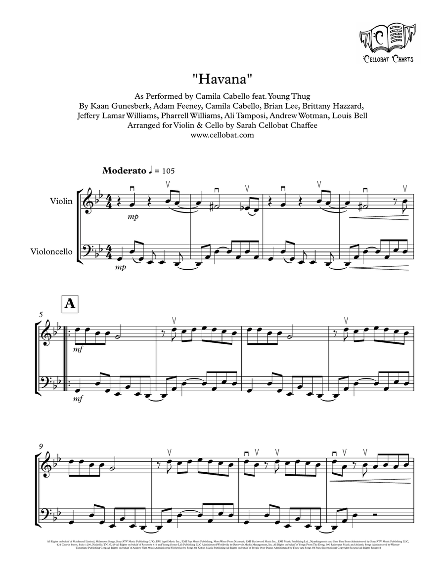 Havana String Duet scores gallery preview page 1