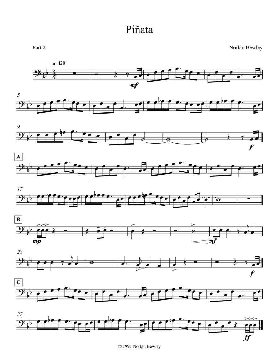Pinata - Low Brass Trio Brass Trio scores gallery preview page 3