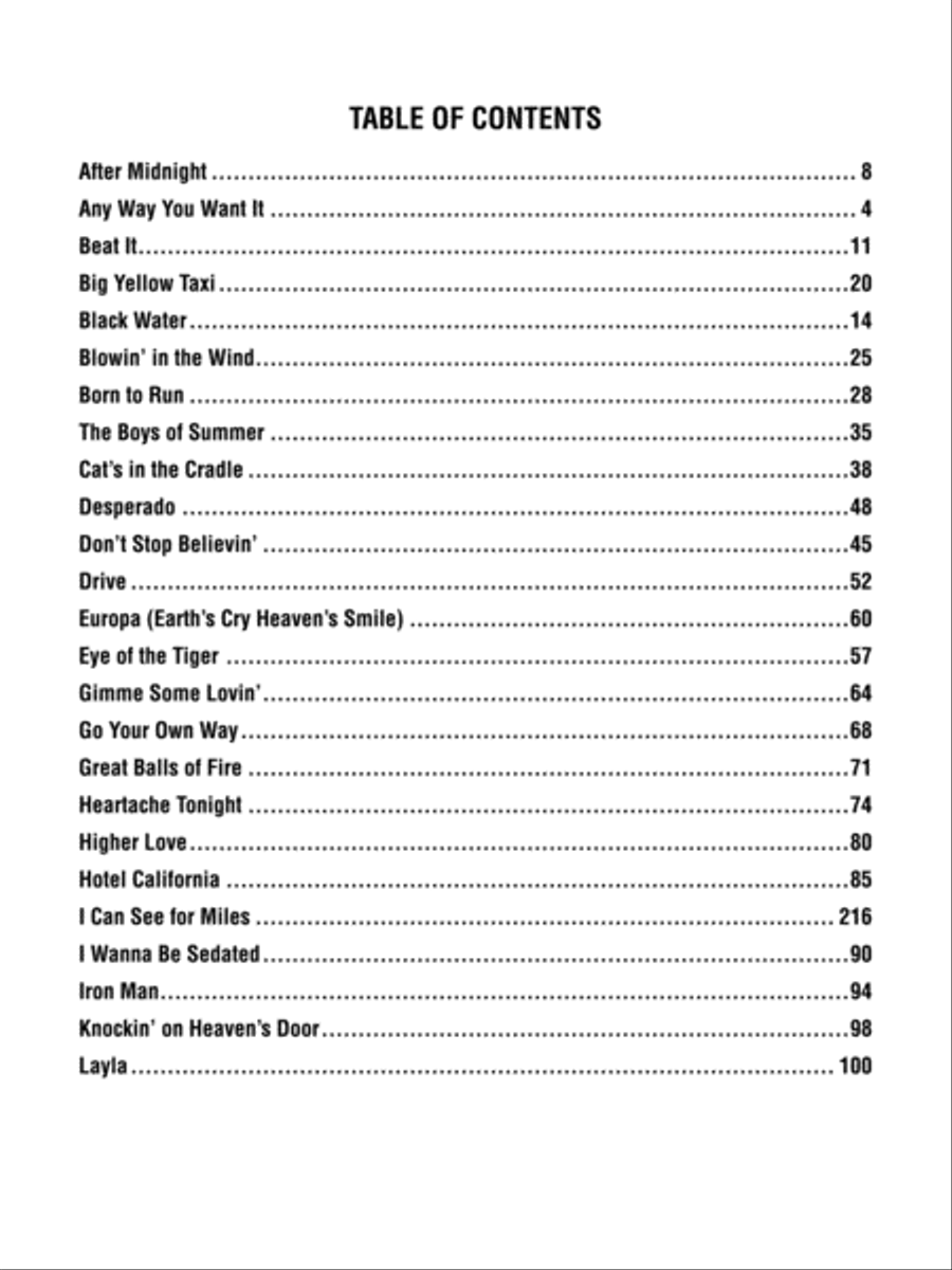 Top 50 Classic Rock Hits Top 50 Classic Rock Hits Easy Piano scores gallery preview page 2
