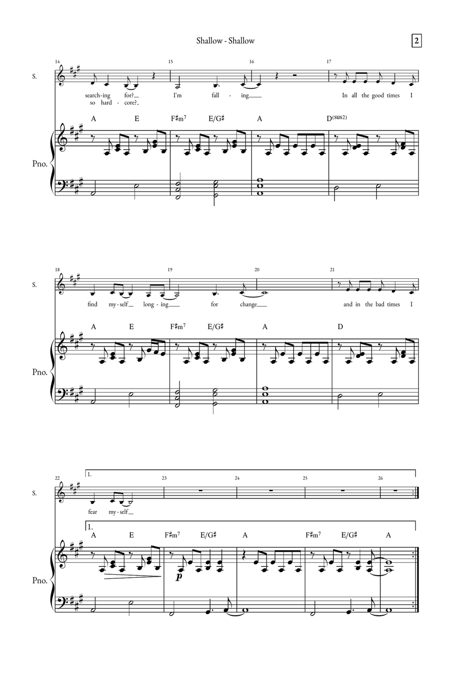 Shallow A Cappella scores gallery preview page 2