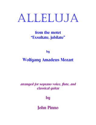 Book cover for Mozart Alleluja (soprano voice, flute, and classical guitar)