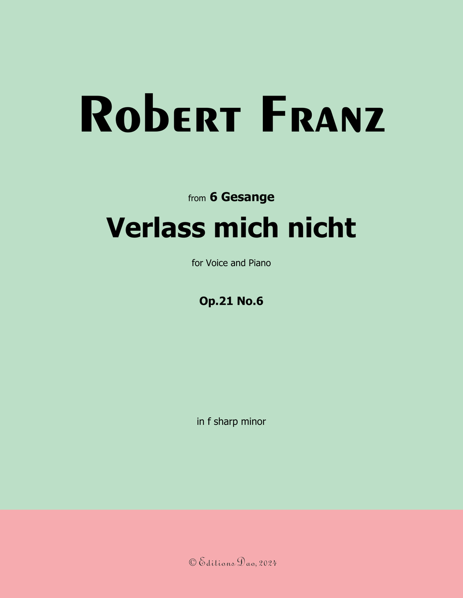 Verlass mich nicht, by Robert Franz, in f sharp minor Voice scores gallery preview page 1
