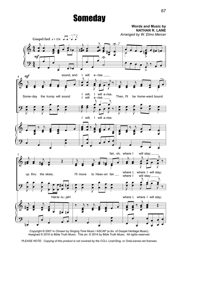 Someday Someday 4-Part scores gallery preview page 1