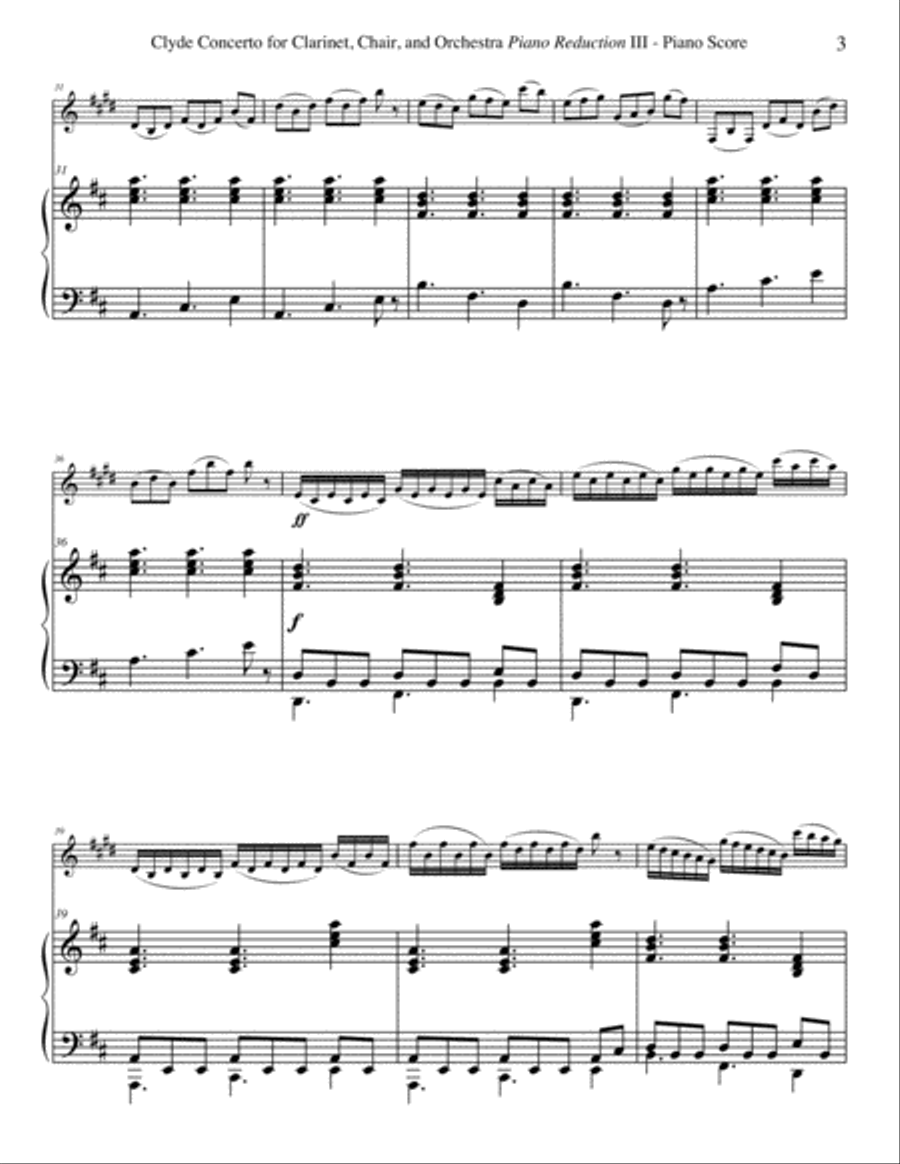 Concerto for Clarinet, Chair, and Orchestra. Piano Reduction. Movement III. Moderato. Clarinet Solo scores gallery preview page 5