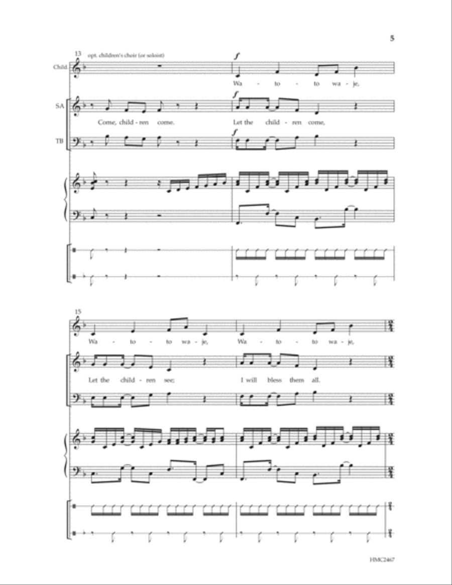 Watoto Waje (Let The Children Come) 4-Part scores gallery preview page 4