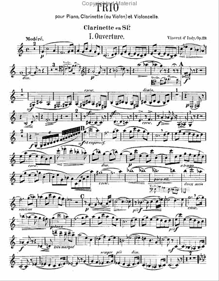 Trio, Op. 29 Clarinet scores gallery preview page 3