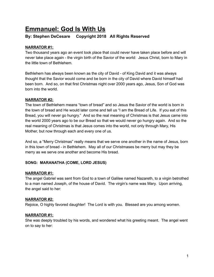 Emmanuel (God Is With Us) (A Christmas Cantata - SAB Version) 3-Part scores gallery preview page 2