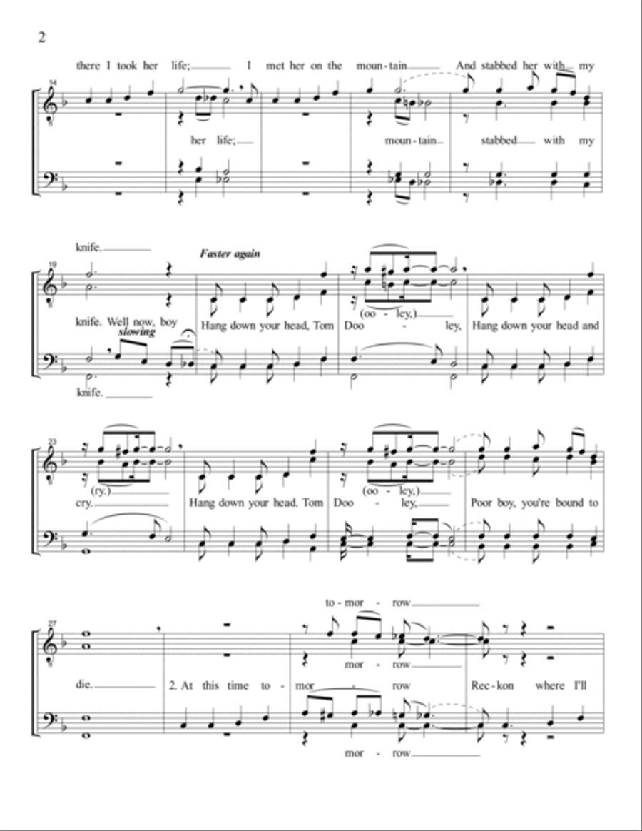 The Ballad of Tom Dooley Choir scores gallery preview page 2