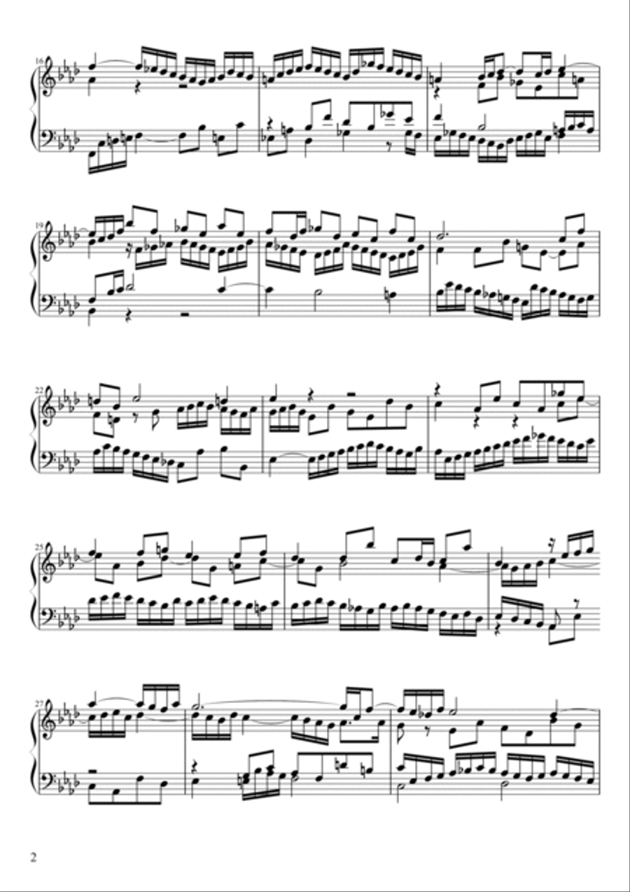 Fugue No. 17 BWV 862 in Ab Major Piano Solo scores gallery preview page 2