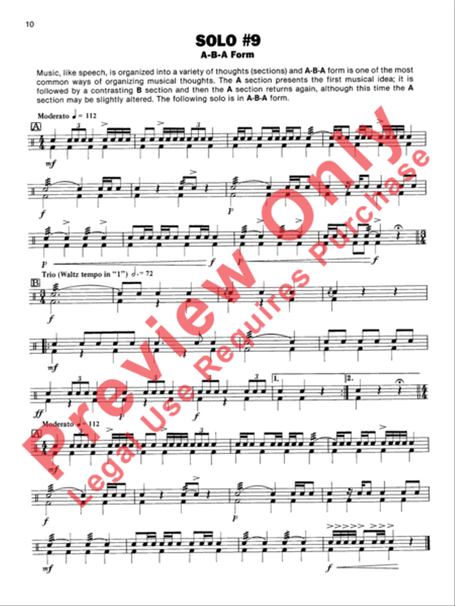 Alfred's Intermediate Snare Drum Solos Percussion scores gallery preview page 7