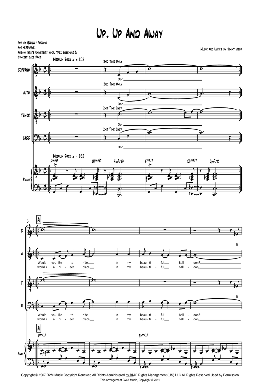 Up, Up And Away 4-Part scores gallery preview page 1