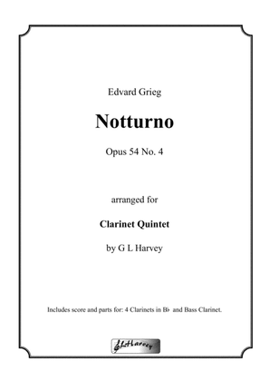 Notturno, Opus 54 No. 4 for Clarinet Quintet