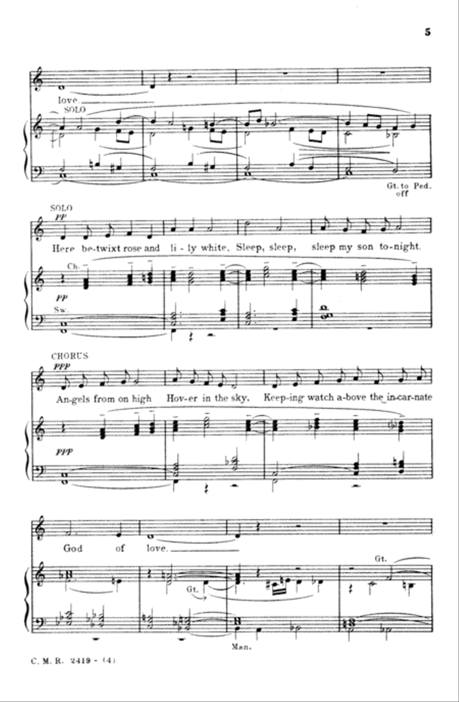 Manger Carol Unison Choir scores gallery preview page 4