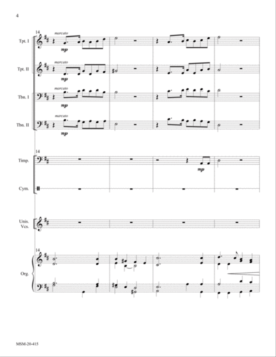Crown Him with Many Crowns Unison Choir scores gallery preview page 5