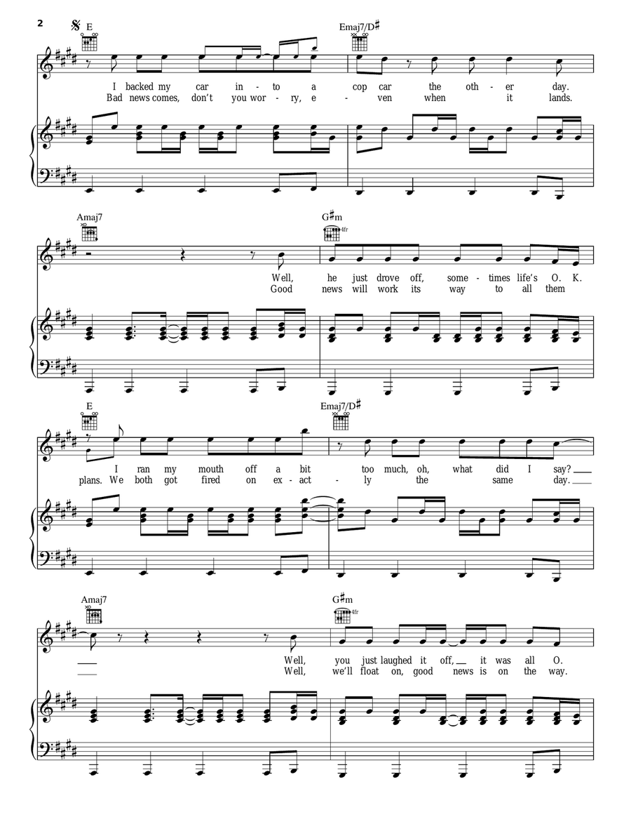 Float On Piano, Vocal, Guitar scores gallery preview page 2
