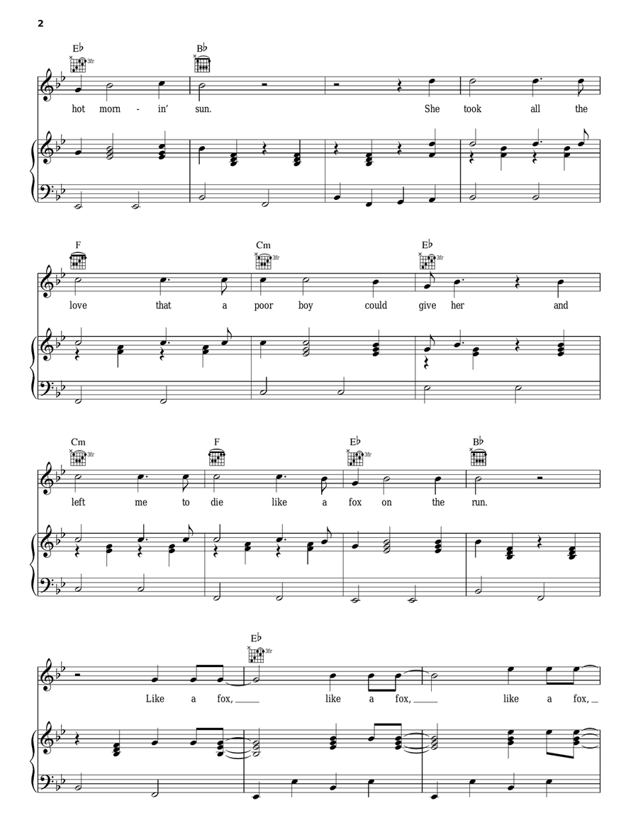 Fox On The Run Fox On The Run Piano, Vocal, Guitar scores gallery preview page 2
