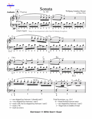 Book cover for Sonata in C, K. 545 II Andante