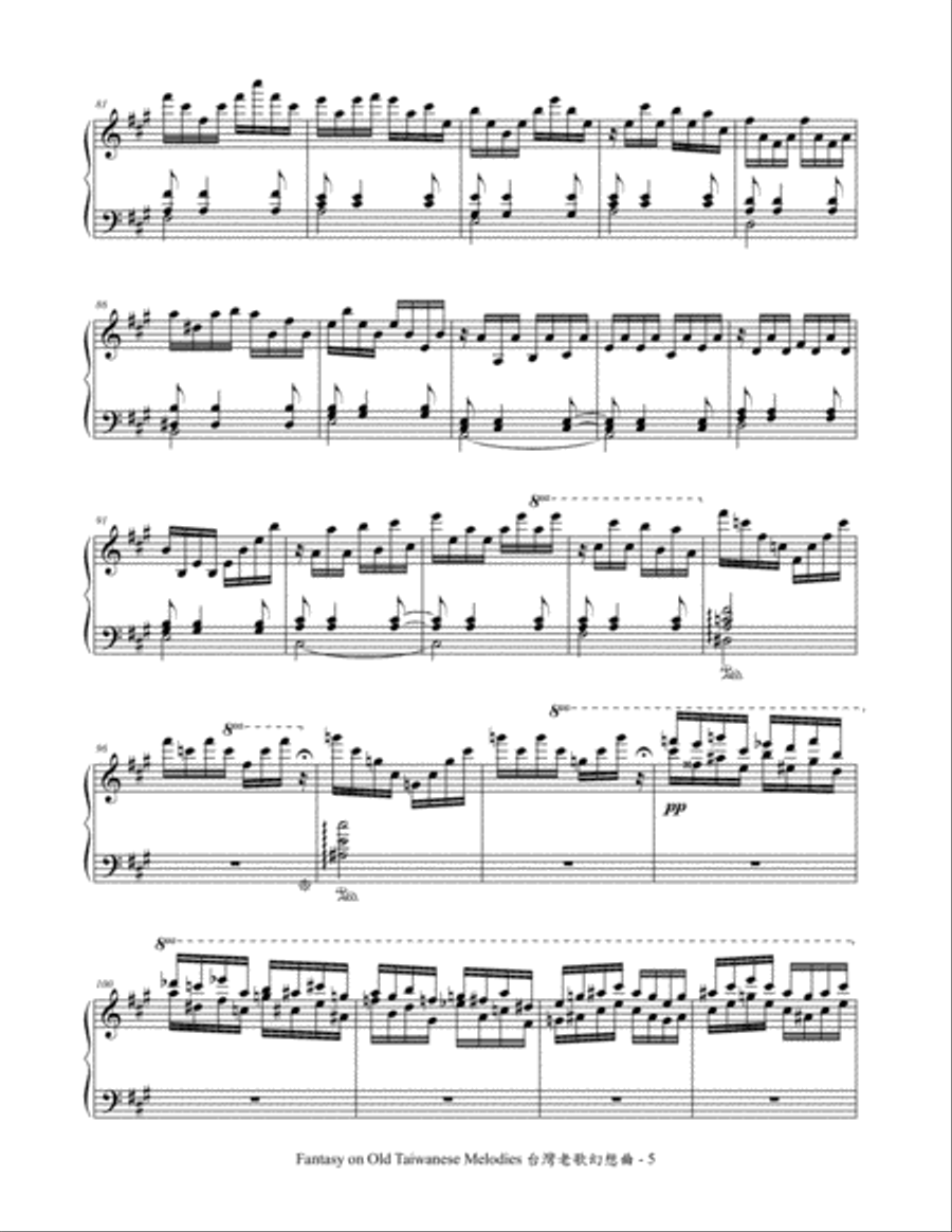 Fantasy on Old Taiwanese Melodies Piano Solo scores gallery preview page 5