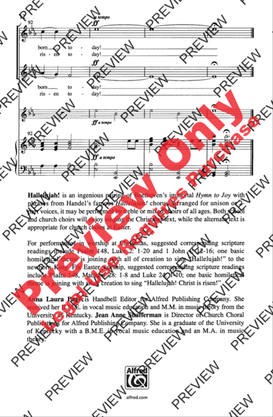 Hallelujah! Hallelujah! Unison Choir scores gallery preview page 12