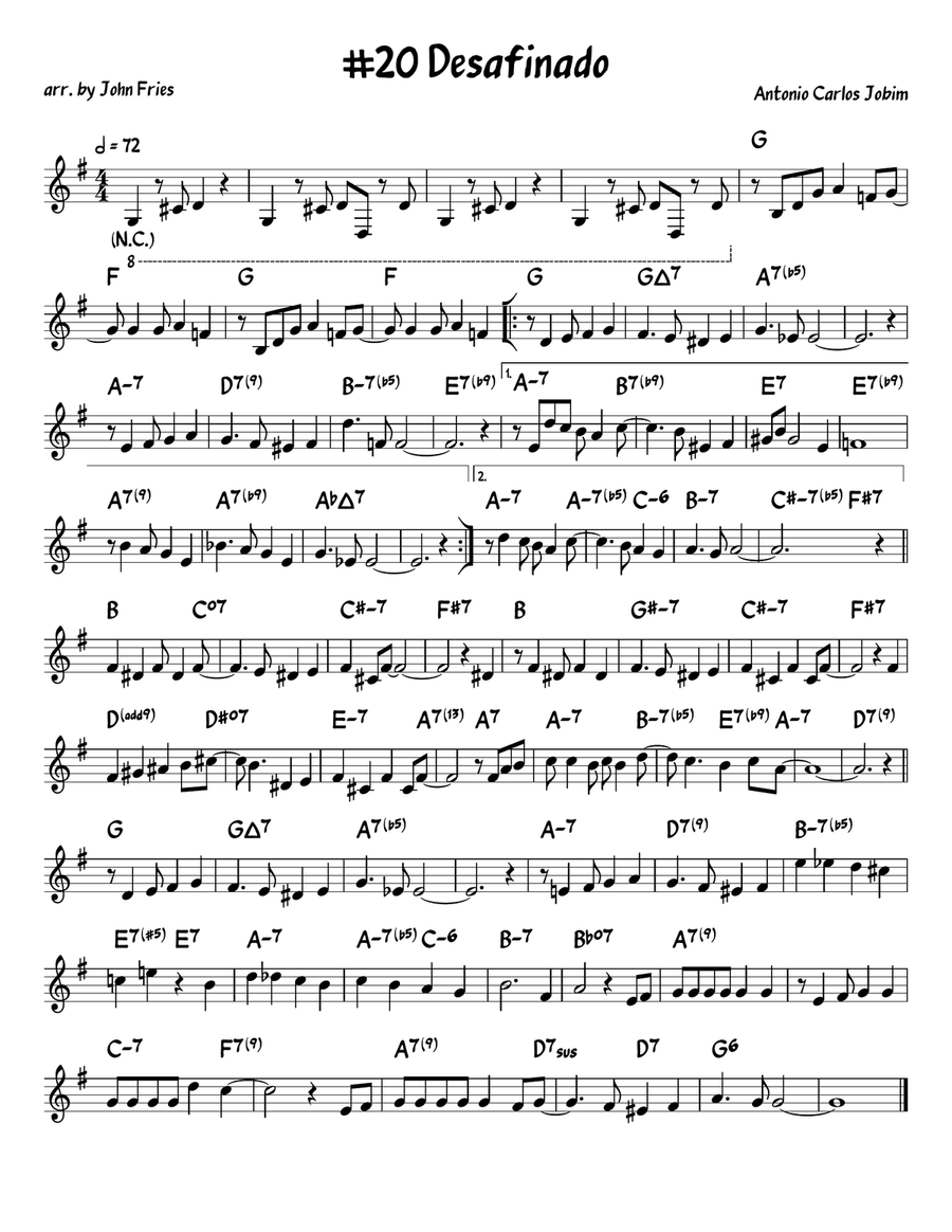 Desafinado Piano scores gallery preview page 1