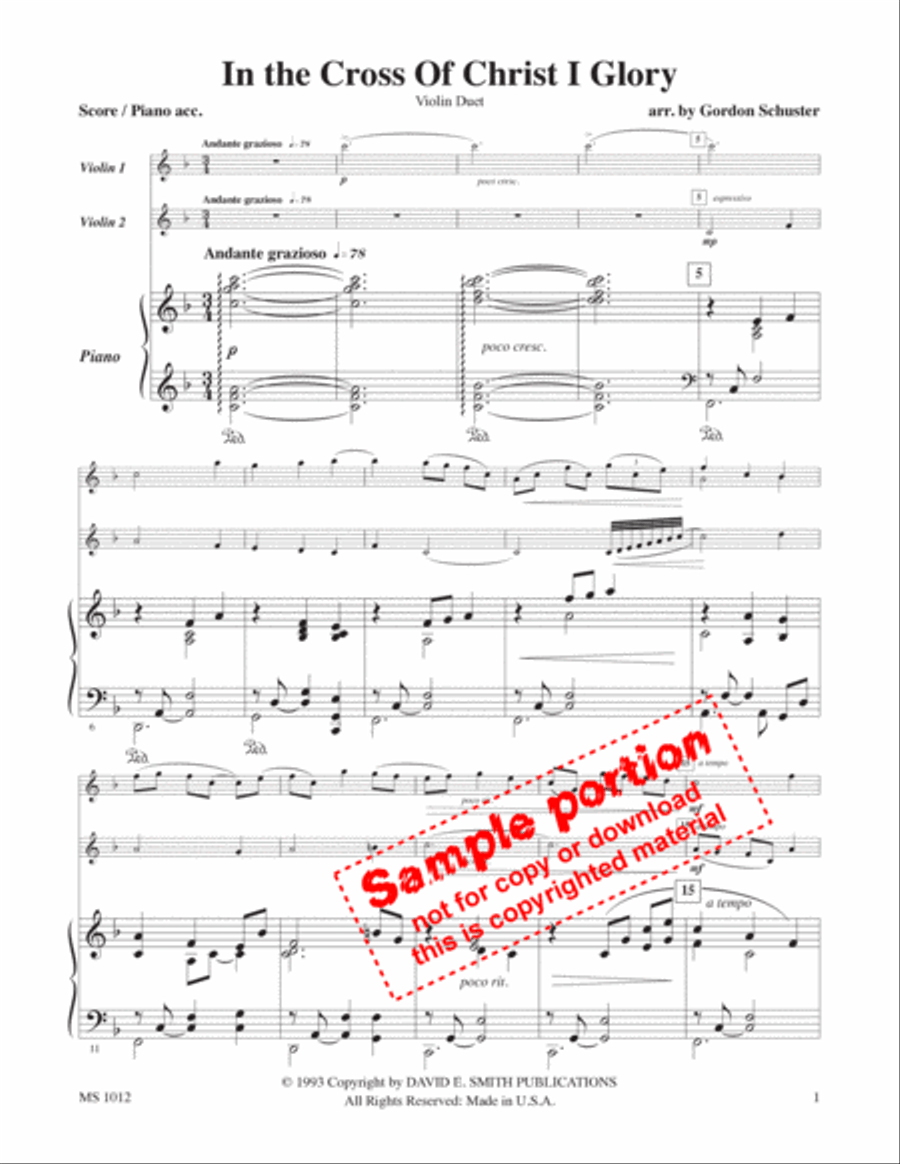 In The Cross of Christ I Glory String Duet scores gallery preview page 2