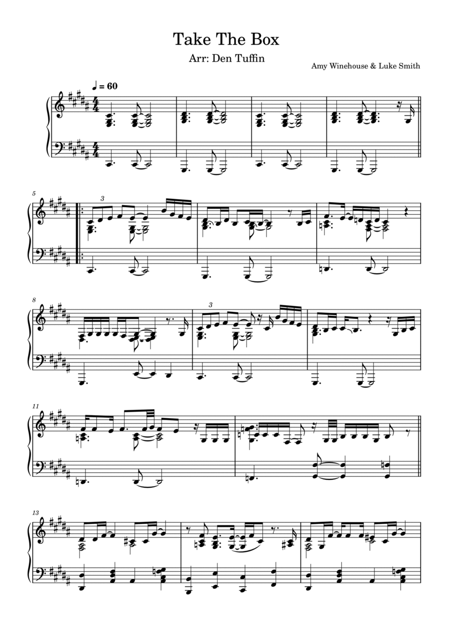 Take The Box Piano Solo scores gallery preview page 1