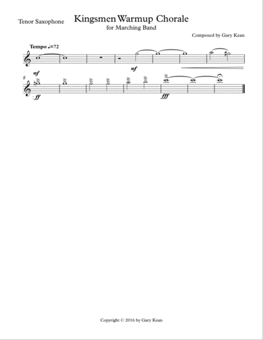 Kingsmen Warmup Chorale for Marching Band Marching Band scores gallery preview page 6