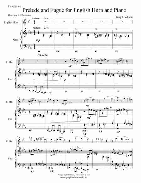 Prelude and Fugue for English Horn and Piano image number null