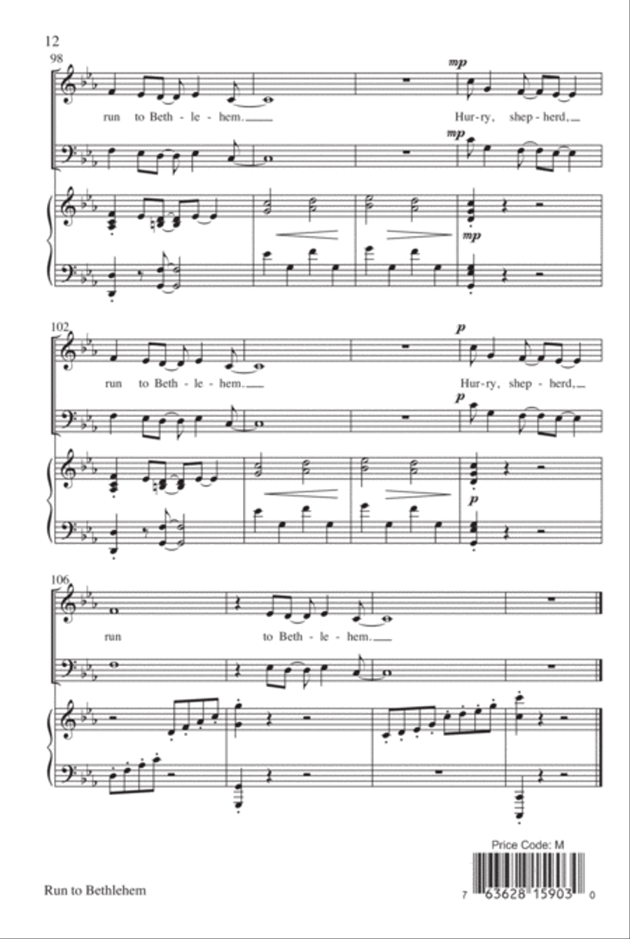 Run to Bethlehem 4-Part scores gallery preview page 13